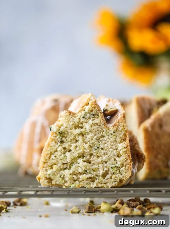 Lemon Pistachio Zucchini Cake Recipe — Moist Citrus Tea Cake 2 lemon pistachio zucchini cake I howsweeteats.com