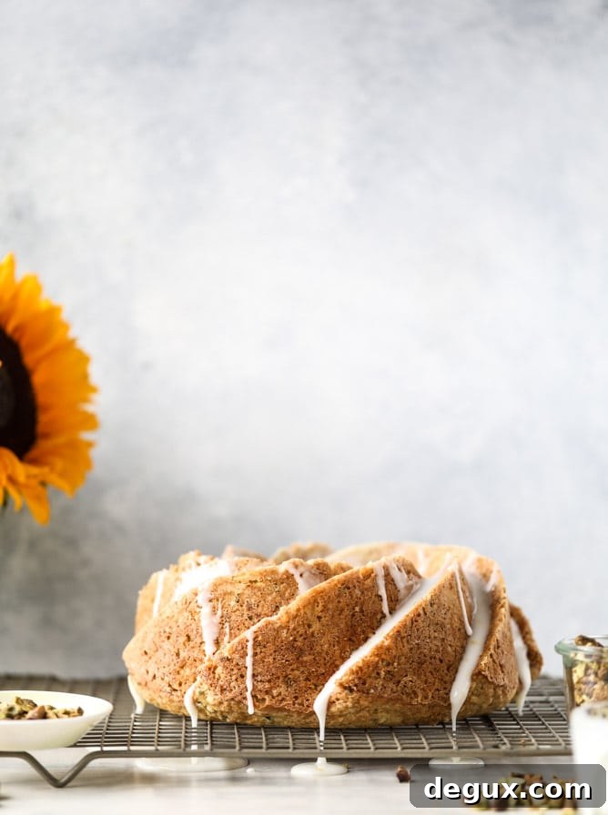 Lemon Pistachio Zucchini Cake Recipe — Moist Citrus Tea Cake 5 lemon pistachio zucchini cake I howsweeteats.com