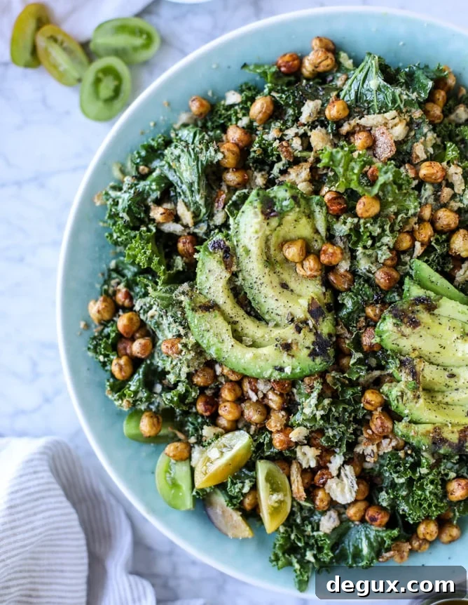 Charred Kale and Avocado Salad with Lemon-Garlic Dressing 6 grilled kale avocado salad I howsweeteats.com