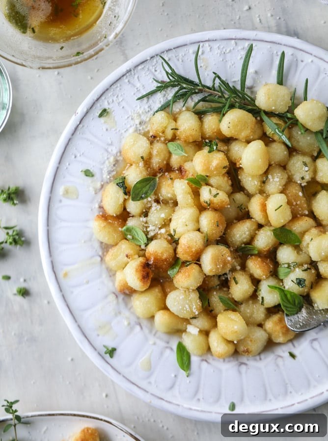 toasted gnocchi with herb brown butter I howsweeteats.com