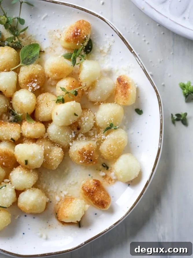 toasted gnocchi with herb brown butter I howsweeteats.com