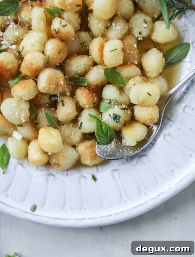 toasted gnocchi with herb brown butter I howsweeteats.com