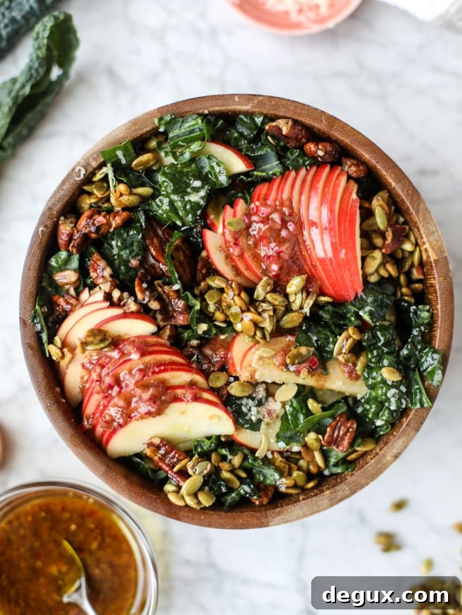 harvest honeycrisp kale salad I howsweeteats.com