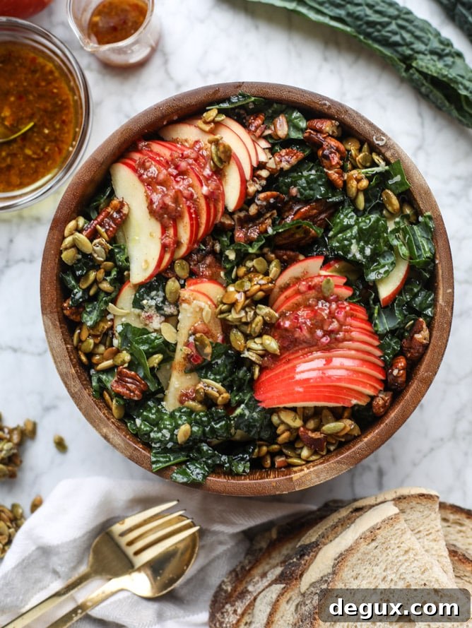 harvest honeycrisp kale salad I howsweeteats.com