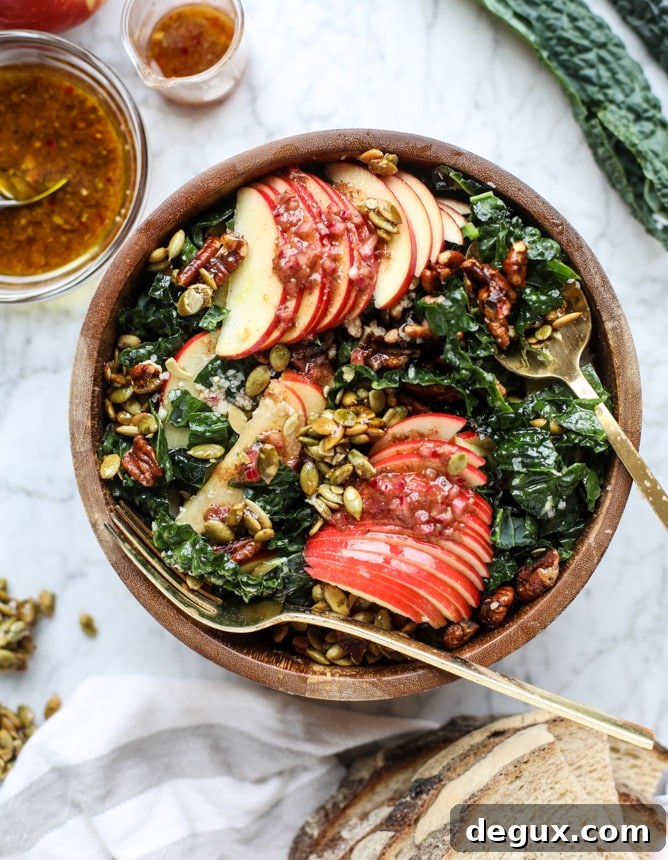 harvest honeycrisp kale salad I howsweeteats.com