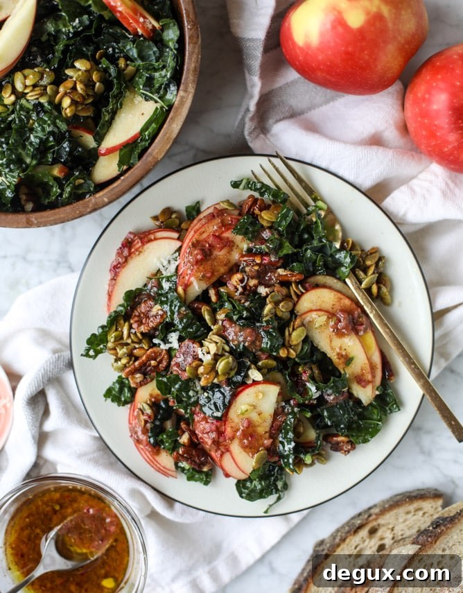 harvest honeycrisp kale salad I howsweeteats.com