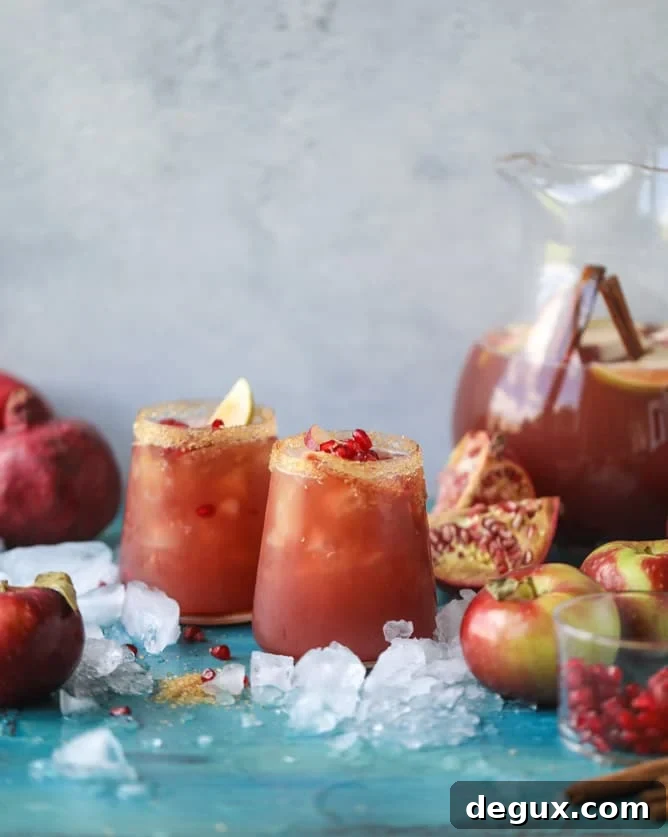 Sparkling Pomegranate Cider Punch Recipe for Fall Gatherings 2 sparkling pomegranate cider punch I howsweeteats.com
