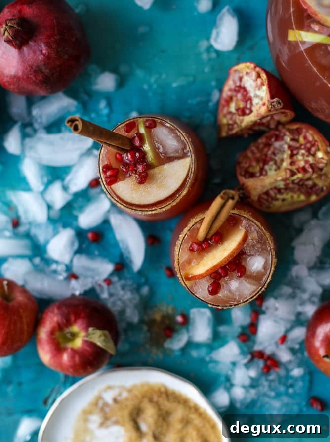Sparkling Pomegranate Cider Punch Recipe for Fall Gatherings 7 sparkling pomegranate cider punch I howsweeteats.com