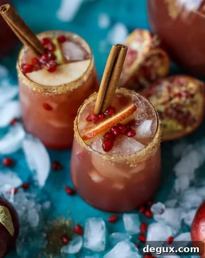 Sparkling Pomegranate Cider Punch Recipe for Fall Gatherings 8 sparkling pomegranate cider punch I howsweeteats.com