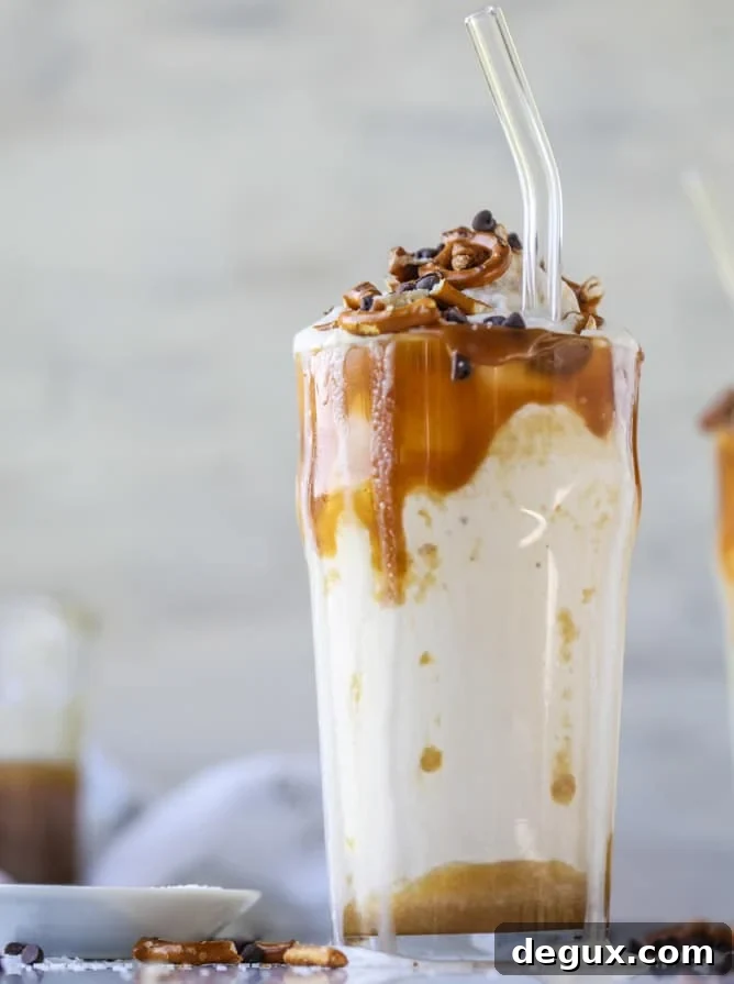 salty caramel yogurt shakes I howsweeteats.com