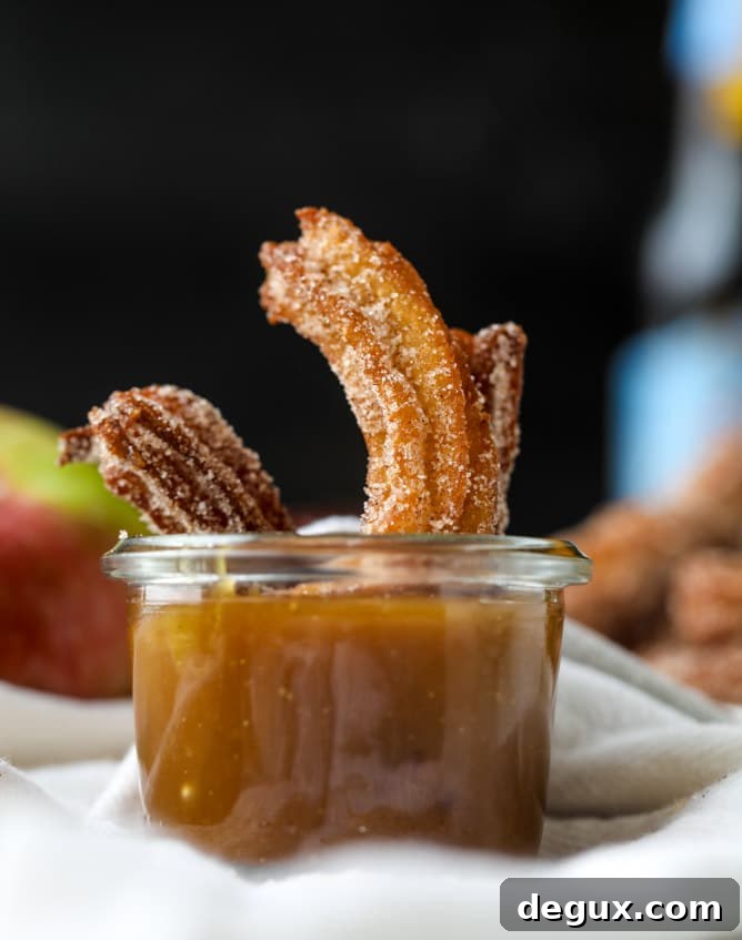 apple cider churros with cider beer caramel I howsweeteats.com