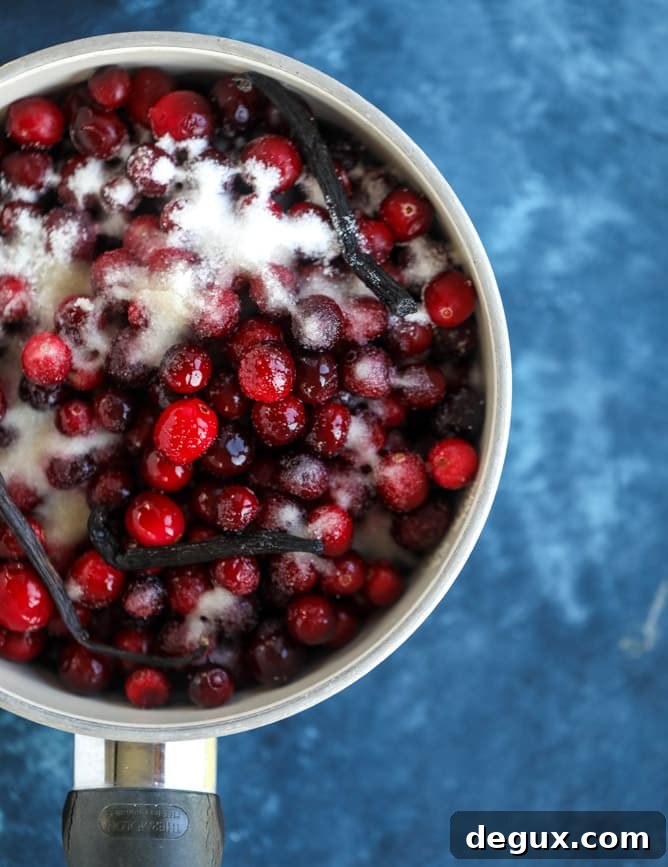 Bourbon Vanilla Cranberry Sauce Recipe for Friendsgiving 2017 3 bourbon cider vanilla cranberry sauce I howsweeteats.com #thanksgiving #cranberrysauce #sidedish