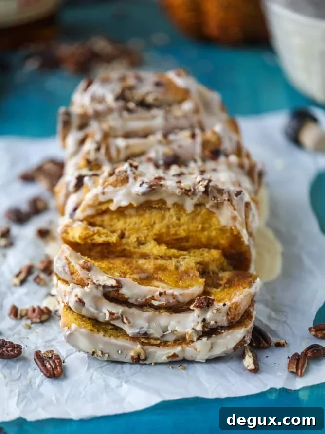 Pumpkin Bourbon Cream Pull-Apart Bread with Toasted Pecans 11 pumpkin, bourbon cream and toasted pecan pull apart bread
