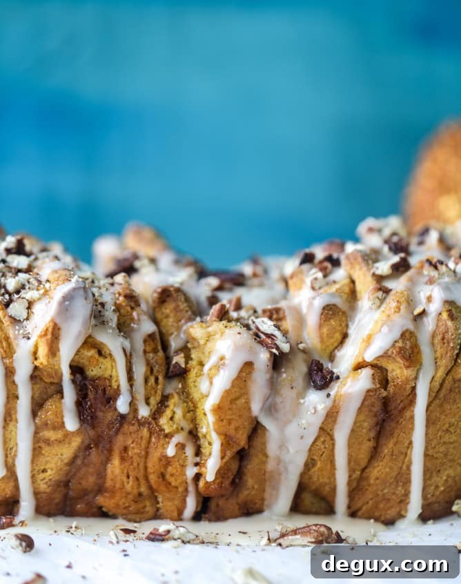 Pumpkin Bourbon Cream Pull-Apart Bread with Toasted Pecans 5 pumpkin, bourbon cream and toasted pecan pull apart bread