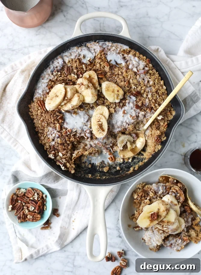 Banana Bourbon Pecan Baked Oatmeal Recipe 2 banana, bourbon and pecan baked oatmeal I howsweeteats.com