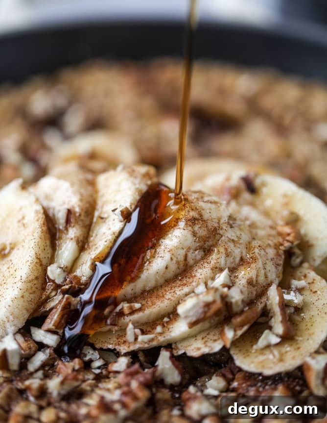 Banana Bourbon Pecan Baked Oatmeal Recipe 5 banana, bourbon and pecan baked oatmeal I howsweeteats.com