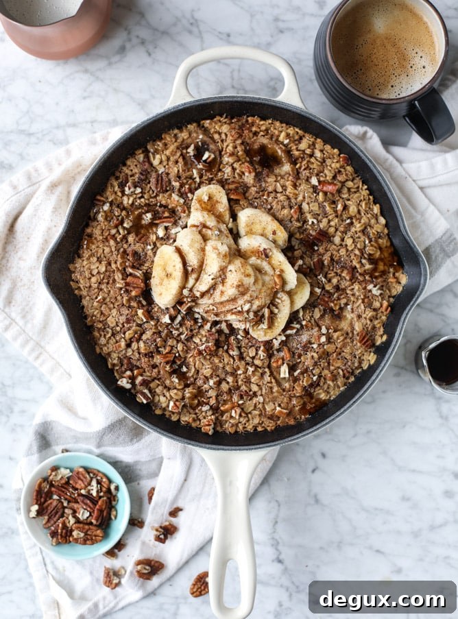 Banana Bourbon Pecan Baked Oatmeal Recipe 6 banana, bourbon and pecan baked oatmeal I howsweeteats.com