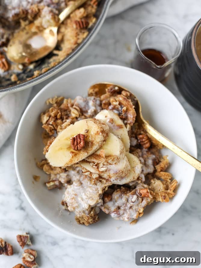 Banana Bourbon Pecan Baked Oatmeal Recipe 9 banana, bourbon and pecan baked oatmeal I howsweeteats.com