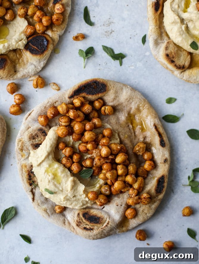 crunchy roasted chickpea pitas I howsweeteats.com #chickpeas #vegetarian 