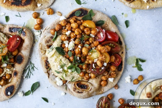 crunchy roasted chickpea pitas I howsweeteats.com #chickpeas #vegetarian 