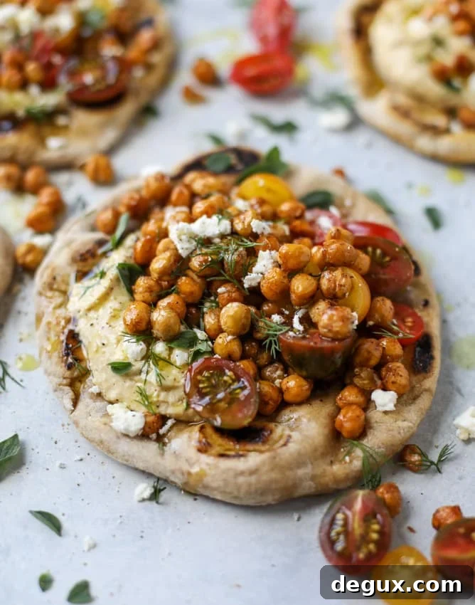 crunchy roasted chickpea pitas I howsweeteats.com #chickpeas #vegetarian 