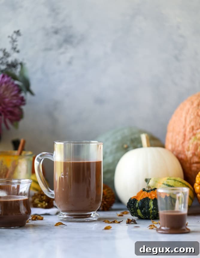 Pumpkin Coconut Hot Chocolate Recipe for Cozy Fall Nights 4 pumpkin coconut hot chocolate I howsweeteats.com #pumpkin #hotchocolate #drinks