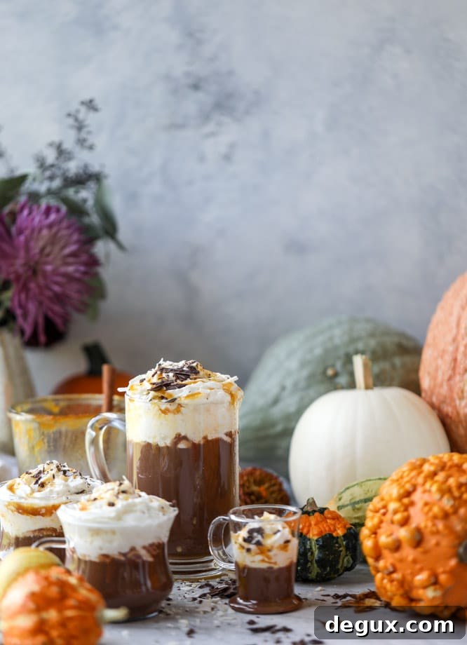 Pumpkin Coconut Hot Chocolate Recipe for Cozy Fall Nights 9 pumpkin coconut hot chocolate I howsweeteats.com #pumpkin #hotchocolate #drinks