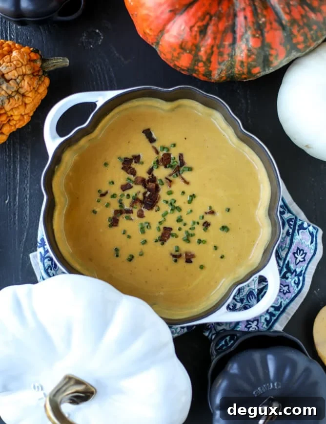 smoky pumpkin bisque with grilled cheese croutons