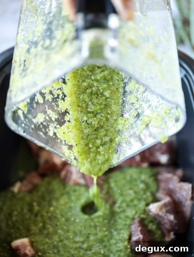 Slow Cooker Pork Chile Verde Recipe for Tender, Flavorful Meat 4 slow cooker pork chili verde I howsweeteats.com