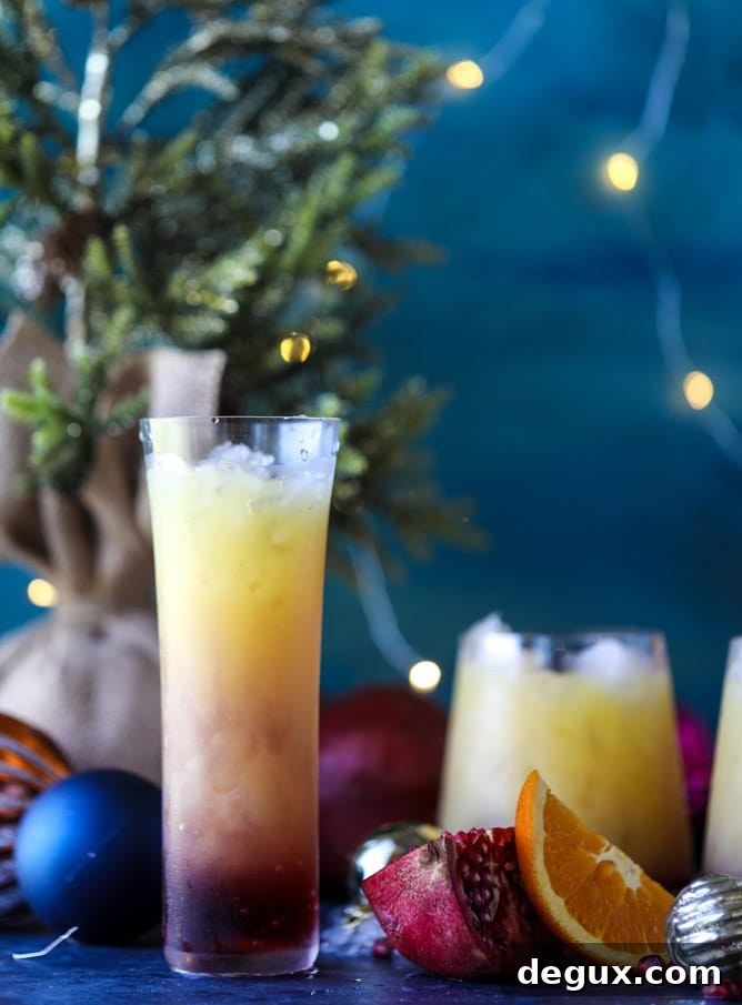 Tequila Christmas Sunrise Cocktail with Homemade Grenadine 6 tequila christmas sunrise I howsweeteats.com #cocktails #tequila #sunrise #christmas