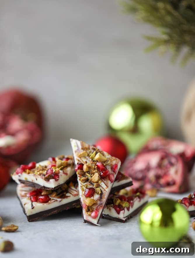 Pomegranate Pistachio Swirled Chocolate Bark Recipe 11 pomegranate pistachio swirled chocolate bark