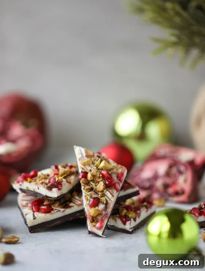 Pomegranate Pistachio Swirled Chocolate Bark Recipe 10 pomegranate pistachio swirled chocolate bark