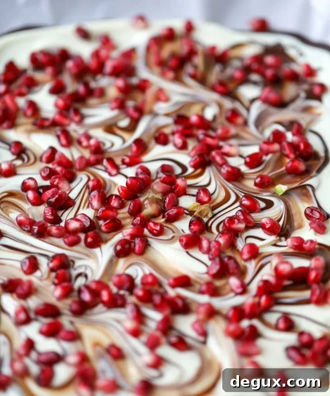 Pomegranate Pistachio Swirled Chocolate Bark Recipe 3 pomegranate pistachio swirled chocolate bark
