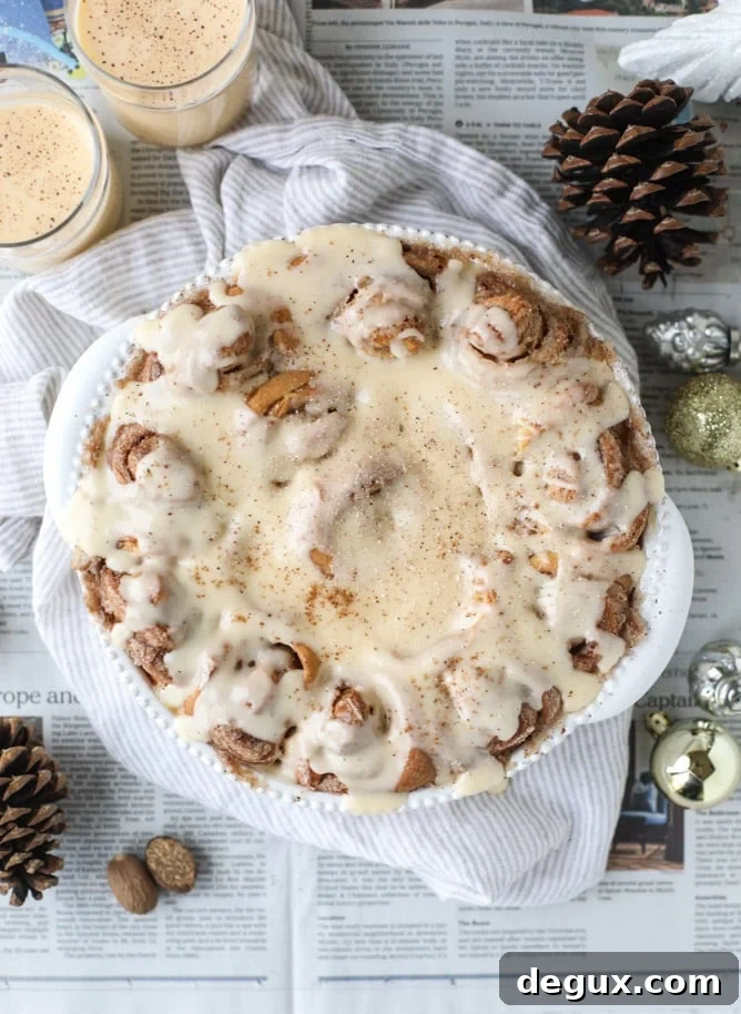 one hour eggnog cinnamon rolls