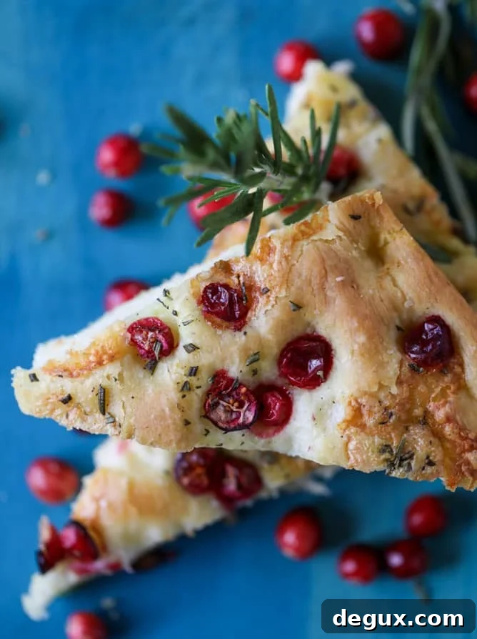 cranberry brie focaccia bread