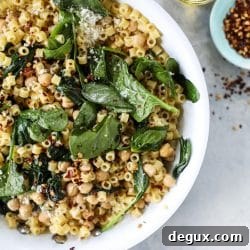 20-Minute Spicy Garlic Spinach Pasta with Chickpeas and Lemon 8 img 52484 7