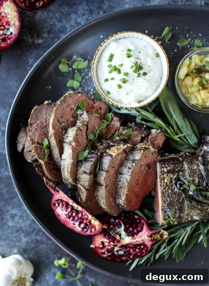 herb and butter roasted beef tenderloin I howsweeteats.com #beef #tenderloin #christmas #holidays #filet