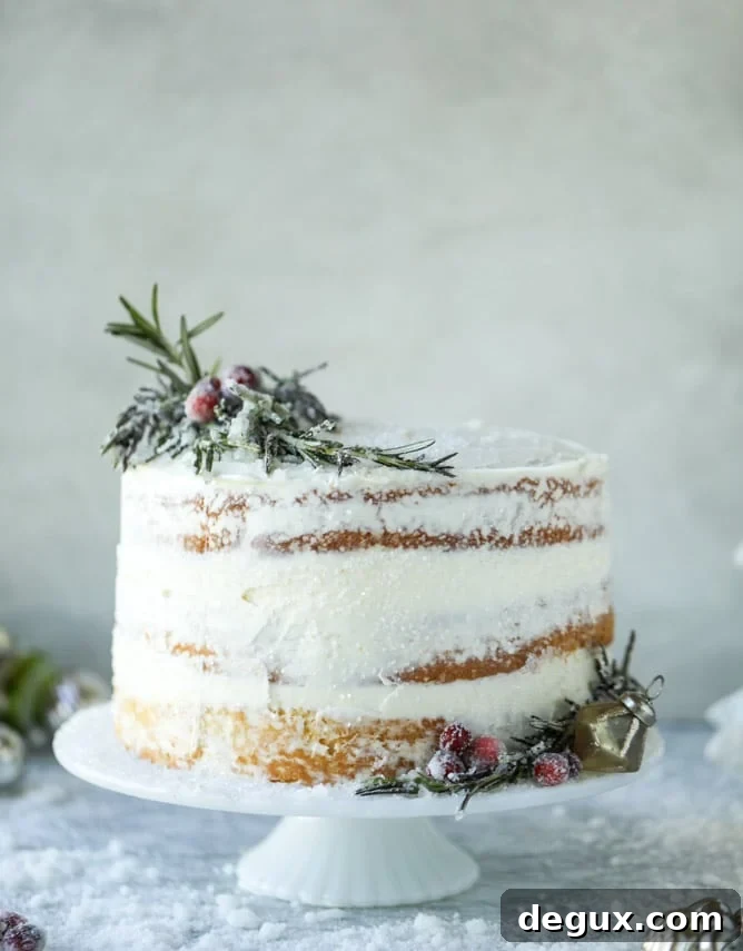 White Christmas Sparkle Cake Recipe for a Festive Holiday Dessert 4 white christmas sparkle cake I howsweeteats.com #christmas #cake #vanilla #almond