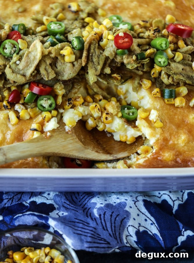 jalapeño corn soufflé I howsweeteats.com #christmas #holidays #corn #pudding #side dish