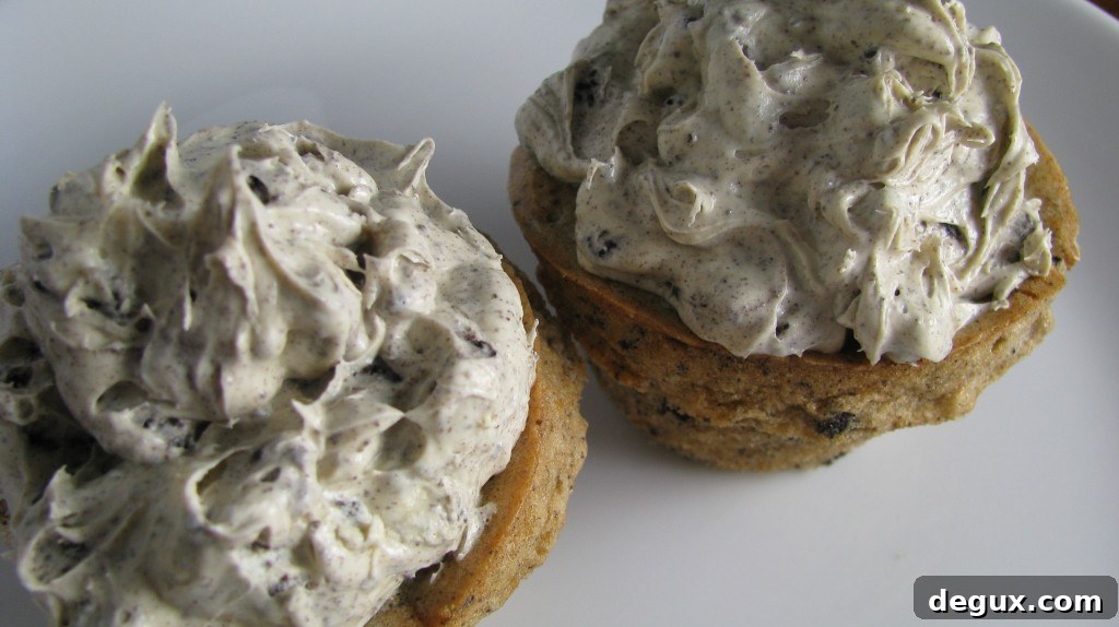 Cupcake with cookie pieces