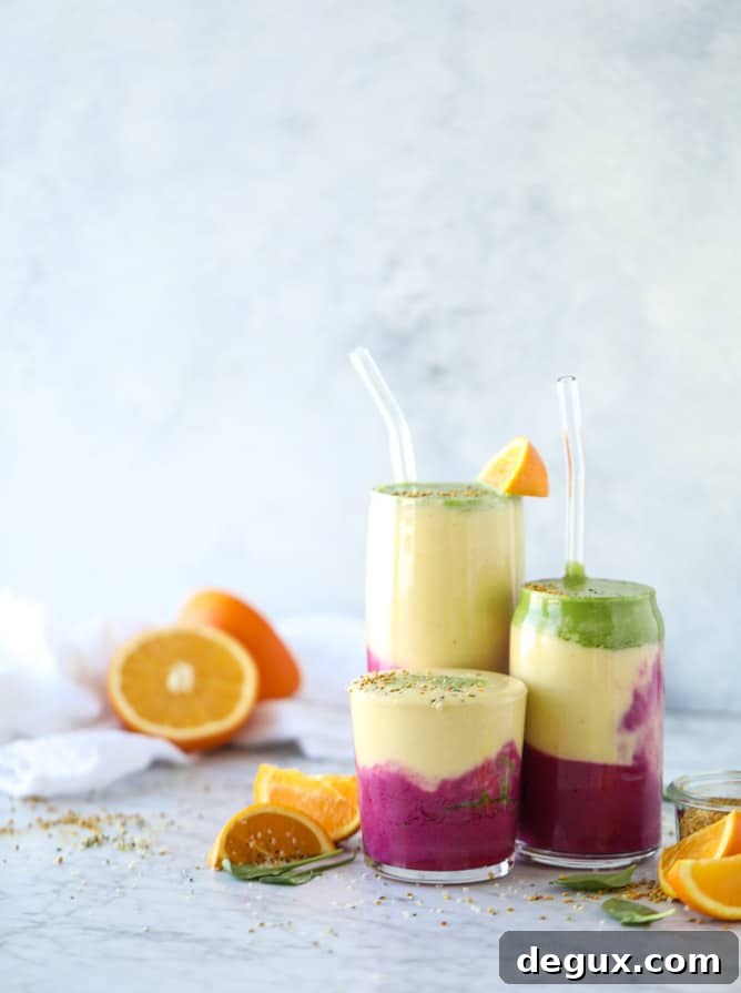 layered immunity boosting smoothie I howsweeteats.com #healthy #recipes #smoothie #immunityboosting