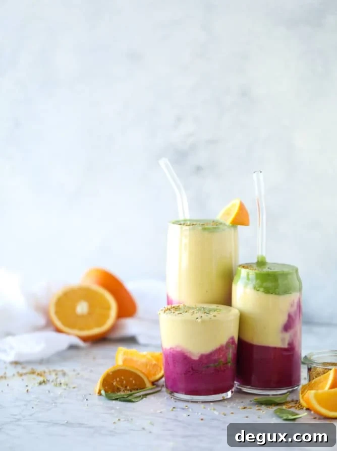 layered immunity boosting smoothie I howsweeteats.com #healthy #recipes #smoothie #immunityboosting