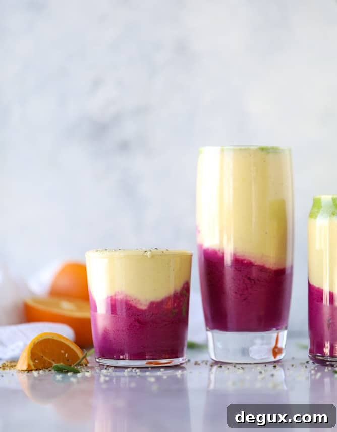 layered immunity boosting smoothie I howsweeteats.com #healthy #recipes #smoothie #immunityboosting