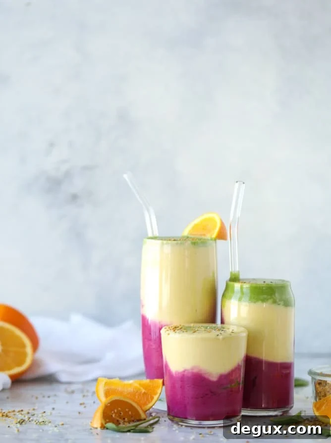 layered immunity boosting smoothie I howsweeteats.com #healthy #recipes #smoothie #immunityboosting