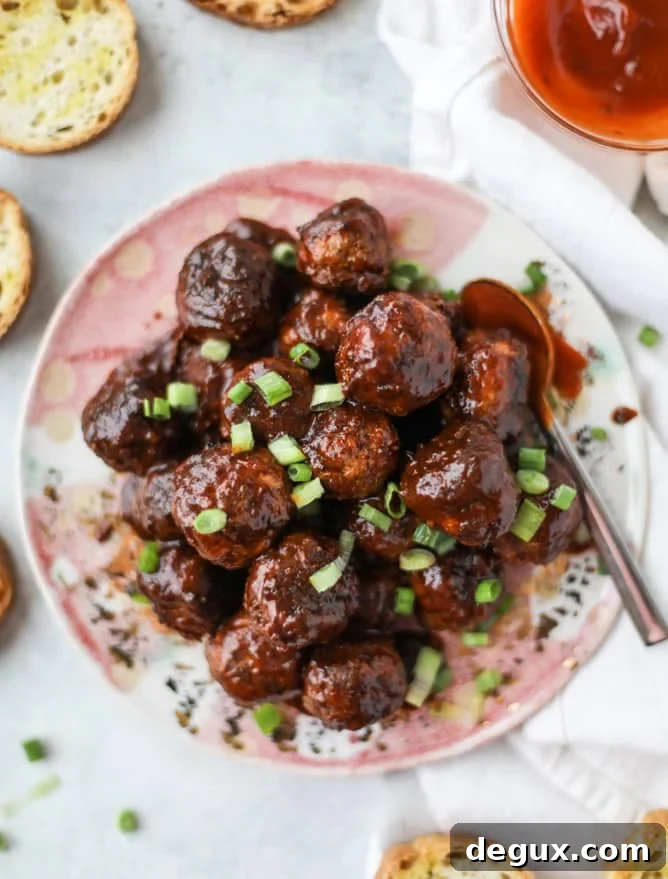 Chipotle BBQ Meatballs in Slow Cooker with Garlic Toast 7 slow cooker chipotle maple meatballs I howsweeteats.com #slowcooker #meatballs #turkey #maple #chipotle