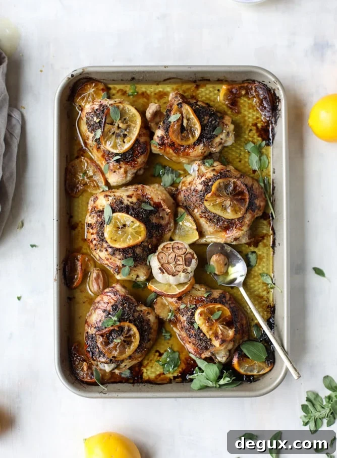 meyer lemon roasted chicken I howsweeteats.com #chicken #lemon #roastedchicken #healthy #meyerlemon
