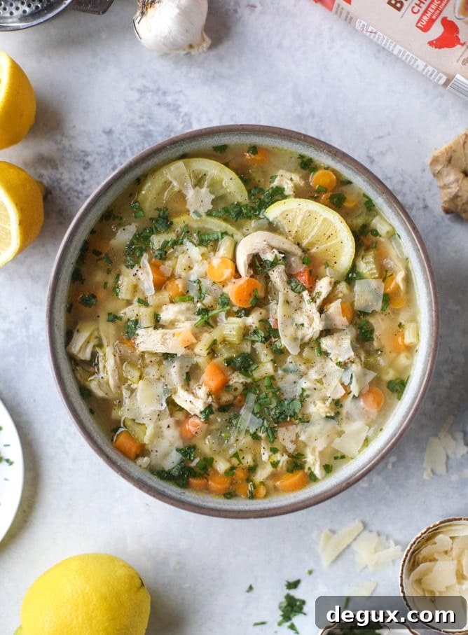 Lemon Chicken Soup Recipe with Fresh Herbs and Rice 9 easy lemon chicken soup