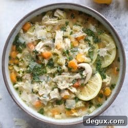 Lemon Chicken Soup Recipe with Fresh Herbs and Rice 10 img 53410 9