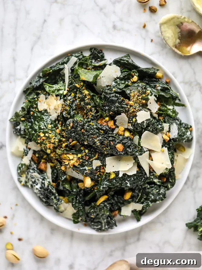 Crisp Kale Salad with Parmesan, Pistachios, and Lemon Vinaigrette 2 parmesan pistachio I howsweeteats.com #kale #pistachio #salad #parmesan #healthy #recipes