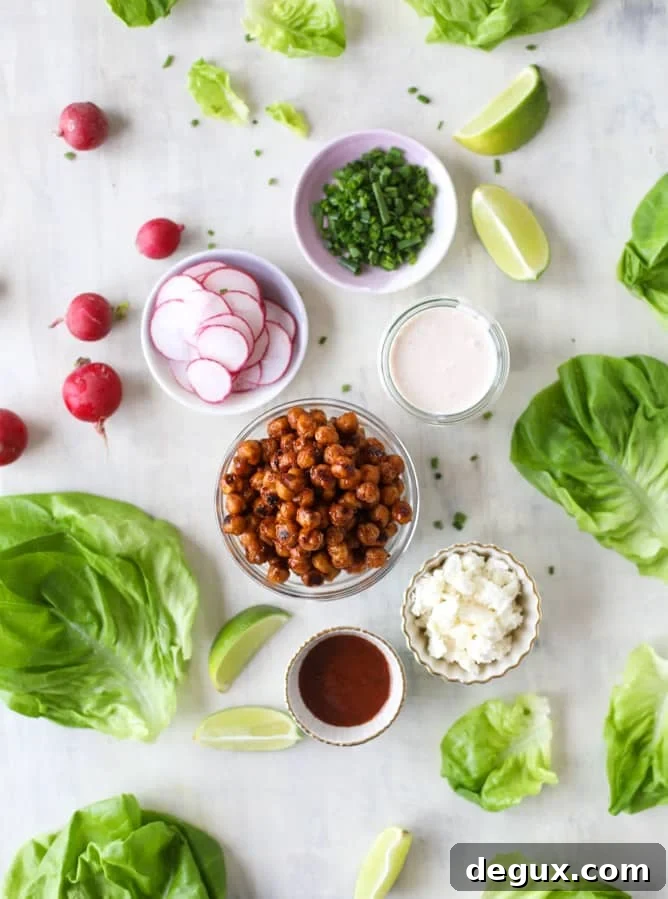 crunchy BBQ chickpea lettuce wraps I howsweeteats.com #chickpeas #lettucewraps #vegetarian #bbqsauce